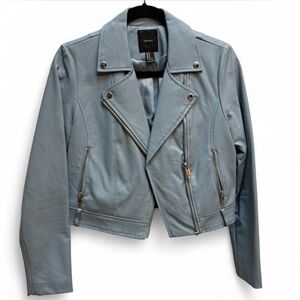 Forever 21 Light Blue Leather Jacket